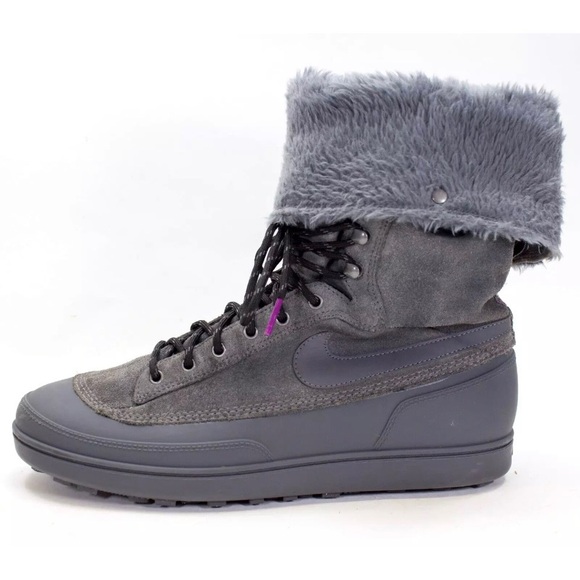 Nike Storm Warrior Snow Boots Womens Size 9.5 High Faux Gray Lace-Up Shaft 11” - Picture 4 of 11